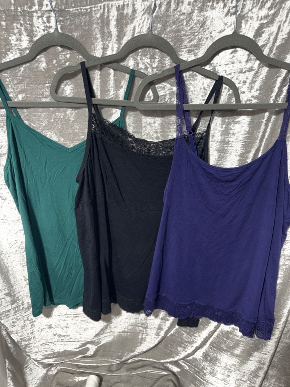 Lane Bryant Green, Black & Blue Camisole Set